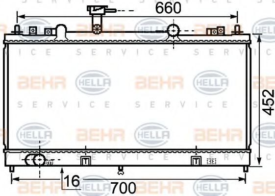 BEHR HELLA SERVICE 8MK376750281 Радиатор охлаждения двигателя BEHR HELLA SERVICE для MAZDA
