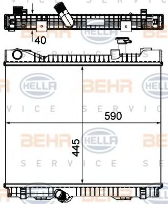 BEHR HELLA SERVICE 8MK376751221 Радиатор охлаждения двигателя для RENAULT TRUCKS