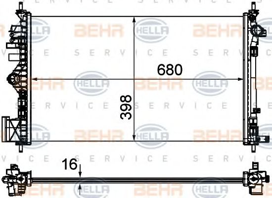 BEHR HELLA SERVICE 8MK376754301 Радиатор охлаждения двигателя для SAAB 9-5 (YS3G)