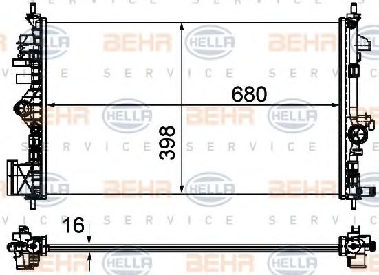 BEHR HELLA SERVICE 8MK376754321 Радиатор охлаждения двигателя для SAAB 9-5 (YS3G)