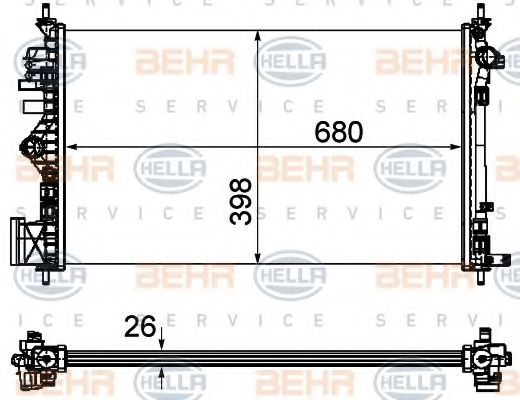BEHR HELLA SERVICE 8MK376754331 Радиатор охлаждения двигателя для SAAB 9-5 (YS3G)