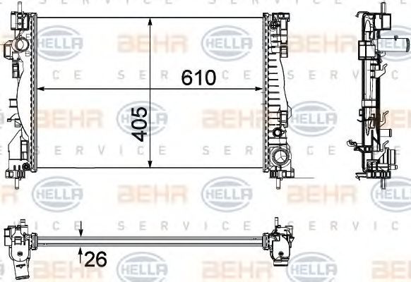 BEHR HELLA SERVICE 8MK376756261 Радиатор охлаждения двигателя для ALFA ROMEO
