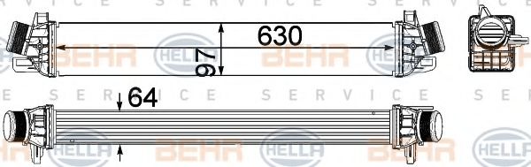 BEHR HELLA SERVICE 8ML376756291 Интеркулер BEHR HELLA SERVICE для ALFA ROMEO