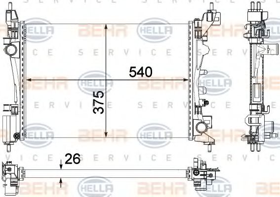 BEHR HELLA SERVICE 8MK376756321 Радиатор охлаждения двигателя для OPEL CORSA E