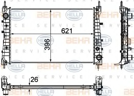 BEHR HELLA SERVICE 8MK376756511 Радиатор охлаждения двигателя для FIAT LINEA