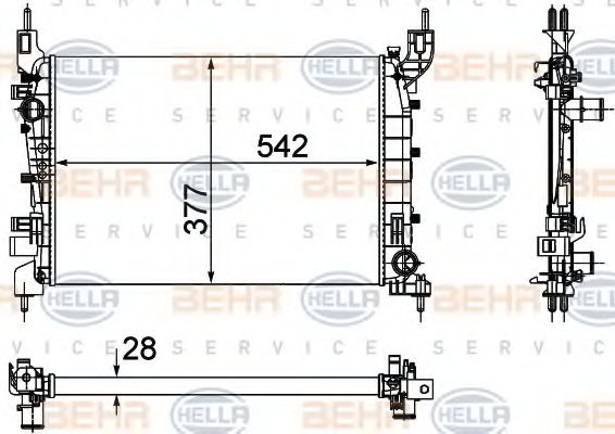BEHR HELLA SERVICE 8MK376756521 Радиатор охлаждения двигателя для FIAT LINEA