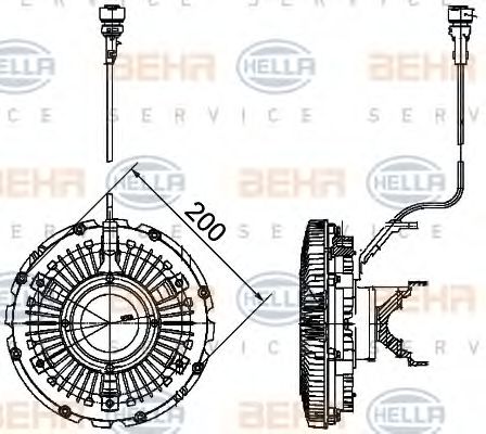 BEHR HELLA SERVICE 8MV376757111 Вентилятор системы охлаждения двигателя для RENAULT TRUCKS MAGNUM