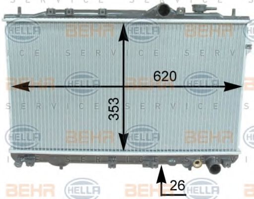 BEHR HELLA SERVICE 8MK376762151 Радиатор охлаждения двигателя для HYUNDAI LANTRA