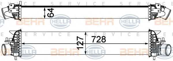 BEHR HELLA SERVICE 8ML376762171 Интеркулер для NISSAN