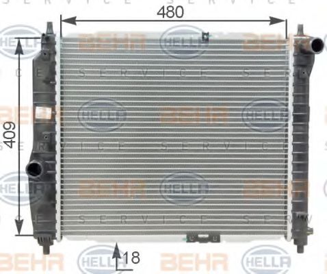 BEHR HELLA SERVICE 8MK376762641 Радиатор охлаждения двигателя для CHEVROLET