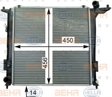 BEHR HELLA SERVICE 8MK376763351 Радиатор охлаждения двигателя для KIA PRO CEED