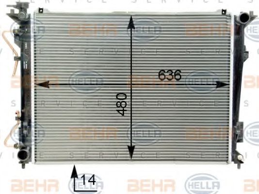 BEHR HELLA SERVICE 8MK376763731 Радиатор охлаждения двигателя для KIA MAGENTIS
