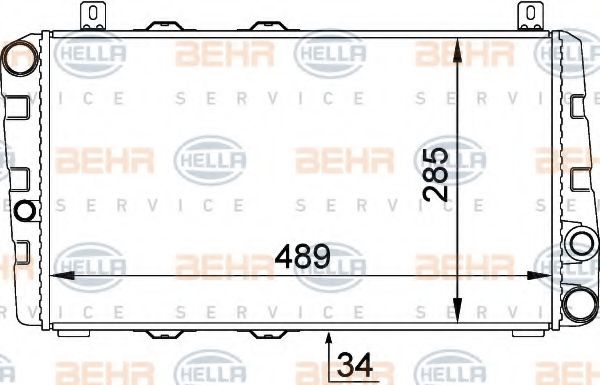 BEHR HELLA SERVICE 8MK376764061 Радиатор охлаждения двигателя BEHR HELLA SERVICE для SKODA