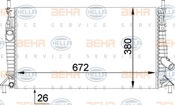 BEHR HELLA SERVICE 8MK376764261 Радиатор охлаждения двигателя BEHR HELLA SERVICE для MAZDA