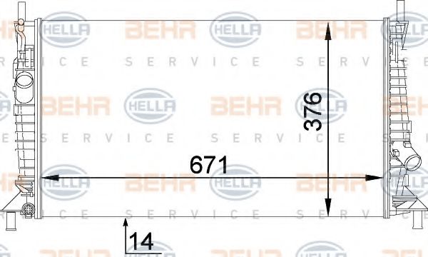 BEHR HELLA SERVICE 8MK376764281 Радиатор охлаждения двигателя BEHR HELLA SERVICE для VOLVO