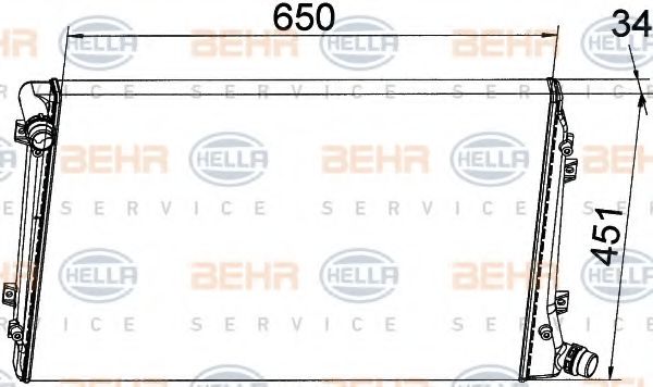 BEHR HELLA SERVICE 8MK376765121 Радиатор охлаждения двигателя BEHR HELLA SERVICE для SKODA