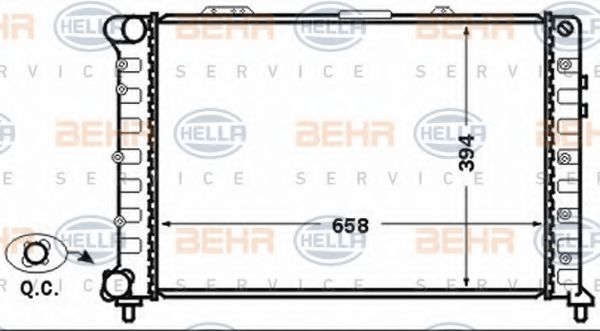 BEHR HELLA SERVICE 8MK376766061 Радиатор охлаждения двигателя BEHR HELLA SERVICE для ALFA ROMEO