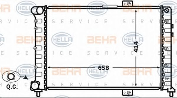 BEHR HELLA SERVICE 8MK376766091 Радиатор охлаждения двигателя BEHR HELLA SERVICE для ALFA ROMEO