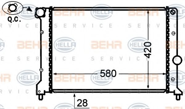 BEHR HELLA SERVICE 8MK376766111 Радиатор охлаждения двигателя BEHR HELLA SERVICE для ALFA ROMEO