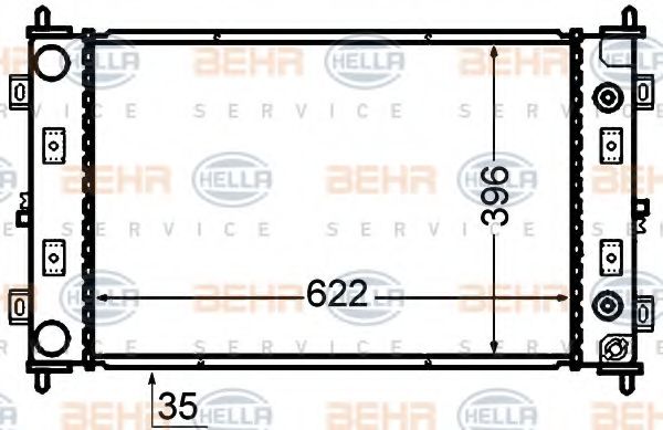 BEHR HELLA SERVICE 8MK376766511 Радиатор охлаждения двигателя BEHR HELLA SERVICE для CHRYSLER