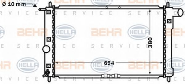 BEHR HELLA SERVICE 8MK376767191 Радиатор охлаждения двигателя BEHR HELLA SERVICE для DAEWOO