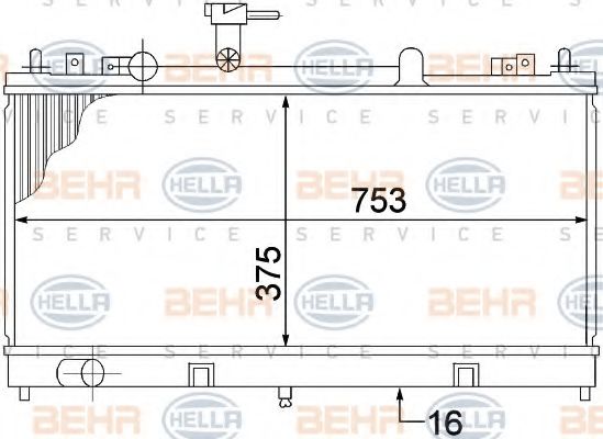 BEHR HELLA SERVICE 8MK376769671 Радиатор охлаждения двигателя BEHR HELLA SERVICE для MAZDA