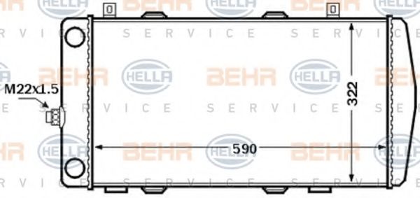 BEHR HELLA SERVICE 8MK376772511 Радиатор охлаждения двигателя BEHR HELLA SERVICE для SKODA