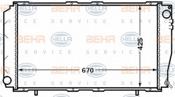 BEHR HELLA SERVICE 8MK376772601 Радиатор охлаждения двигателя для SUBARU LEGACY универсал (BC, BJF)