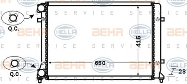 BEHR HELLA SERVICE 8MK376774011 Радиатор охлаждения двигателя BEHR HELLA SERVICE для SKODA