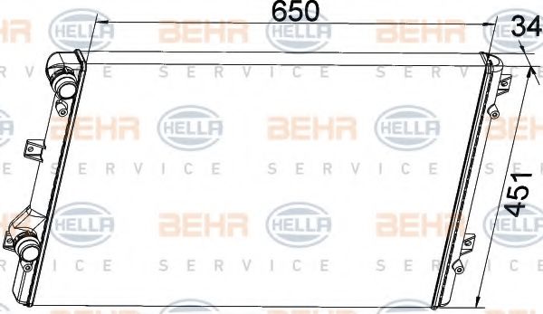 BEHR HELLA SERVICE 8MK376774031 Радиатор охлаждения двигателя BEHR HELLA SERVICE для SKODA