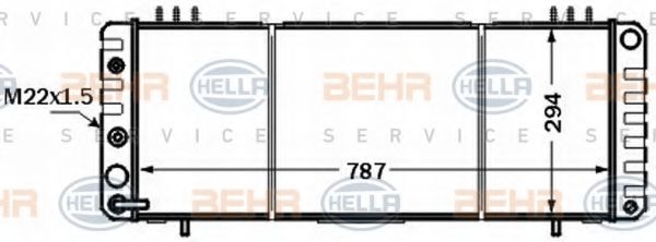 BEHR HELLA SERVICE 8MK376774271 Радиатор охлаждения двигателя BEHR HELLA SERVICE для JEEP