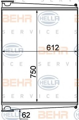 BEHR HELLA SERVICE 8ML376777011 Интеркулер для NEOPLAN