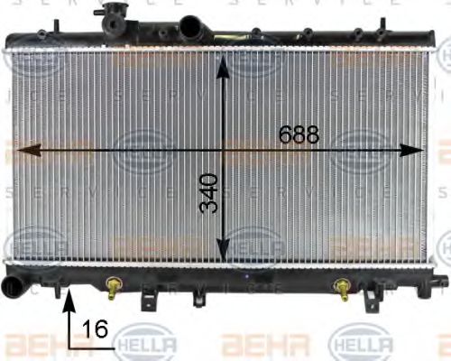 BEHR HELLA SERVICE 8MK376787661 Радиатор охлаждения двигателя для SUBARU