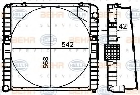 BEHR HELLA SERVICE 8MK376792181 Радиатор охлаждения двигателя для IVECO EuroCargo 150 E 18, 150 E 18 P