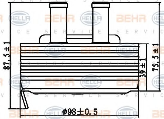 BEHR HELLA SERVICE 8MO376797131 масляный радиатор, двигательное масло для NISSAN NAVARA (D22) 2.5 D 4x4