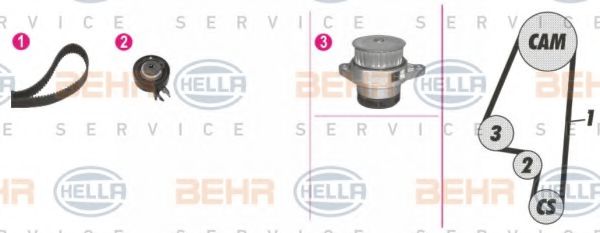 BEHR HELLA SERVICE 8MP376800841 Комплект ГРМ для SKODA FELICIA
