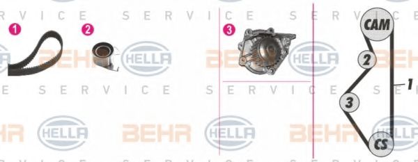 BEHR HELLA SERVICE 8MP376808801 Комплект ГРМ для ROVER 100