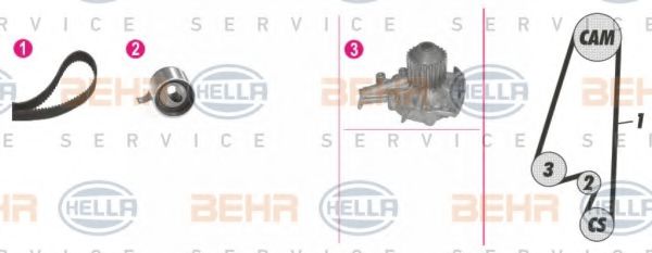 BEHR HELLA SERVICE 8MP376808811 Комплект ГРМ BEHR HELLA SERVICE для DAEWOO