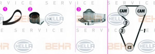 BEHR HELLA SERVICE 8MP376815861 Комплект ГРМ для ROVER 100