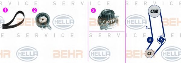 BEHR HELLA SERVICE 8MP376818811 Комплект ГРМ BEHR HELLA SERVICE 