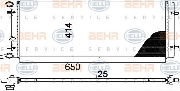 BEHR HELLA SERVICE 8MK376888784 Радиатор охлаждения двигателя BEHR HELLA SERVICE для SKODA
