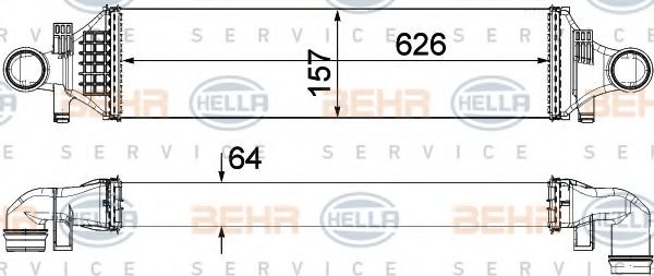 BEHR HELLA SERVICE 8ML376924051 Интеркулер для MERCEDES-BENZ CLA