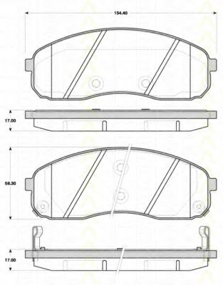 TRISCAN 811018021 Тормозные колодки TRISCAN для KIA