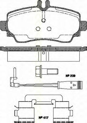 TRISCAN 811023030 Тормозные колодки TRISCAN для MERCEDES-BENZ VANEO