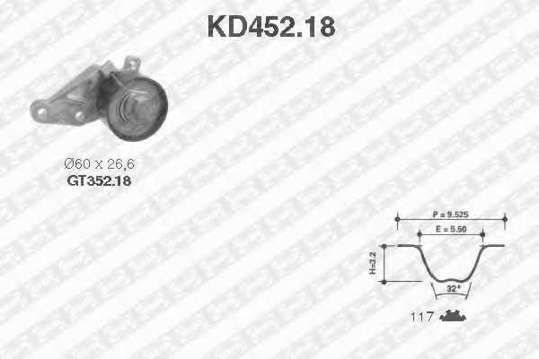 SNR KD45218 Комплект ГРМ для FORD