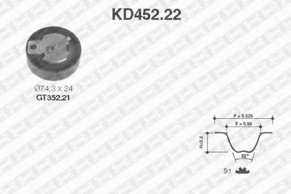 SNR KD45222 Комплект ГРМ для FORD GALAXY