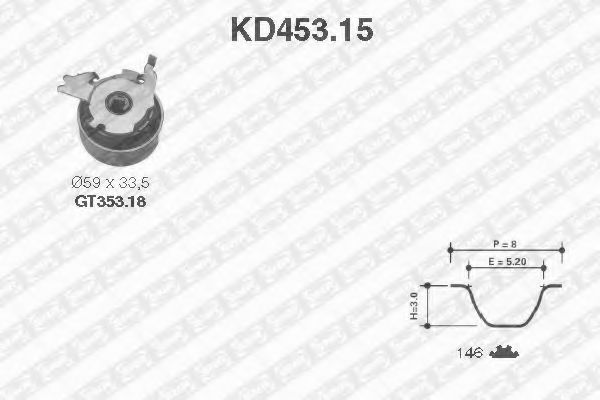 SNR KD45315 Комплект ГРМ для OPEL