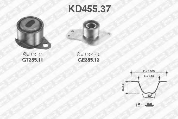 SNR KD45537 Комплект ГРМ для DACIA