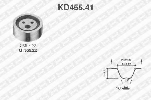 SNR KD45541 Комплект ГРМ для DACIA