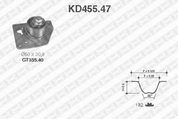 SNR KD45547 Комплект ГРМ для VOLVO S40